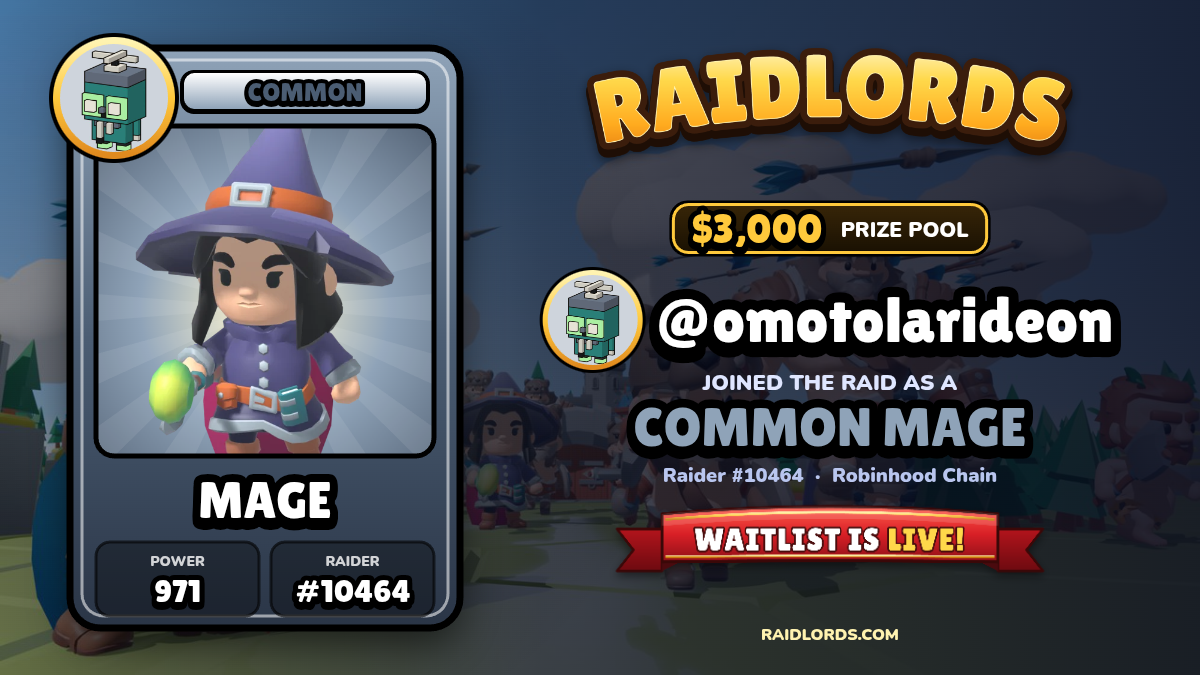 @omotolarideon joined the RaidLords raid