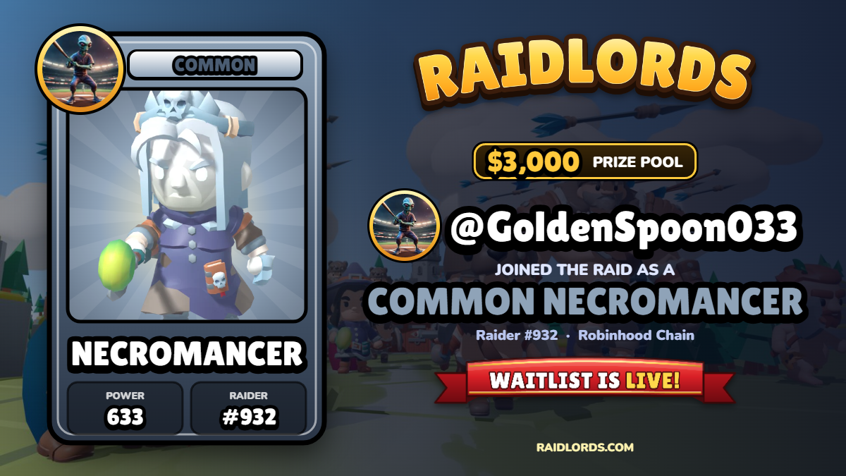 @GoldenSpoon033 joined the RaidLords raid